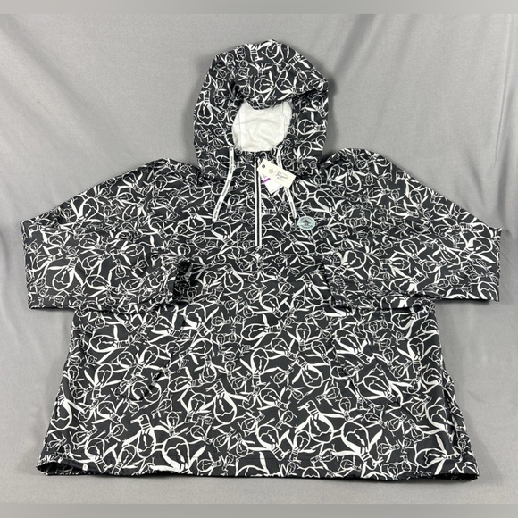 Original Penguin Golf Hoodie Printed 1/4 Zip XXL Black Gray Polyester